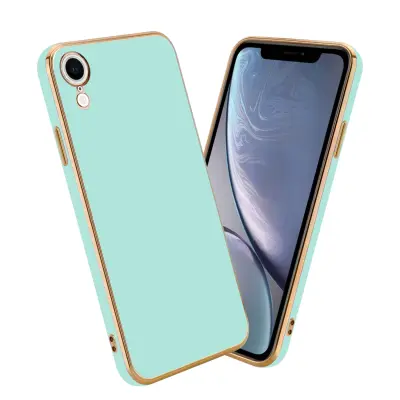 CADORABO Ohišje, združljiv z Apple v sijajni metini zeleni barvi - Zlato - zaščitno prevleko iz fleksibilnega silikona TPU in z zaščito pred kamero