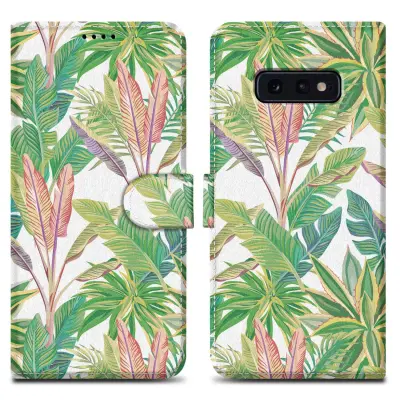 CADORABO Ohišje, združljiv s Samsungom - Design Green Rainforest št. 8 - Zaščitni pokrov z magnetnim zapiranjem, funkcijo stojala in režo za kartico