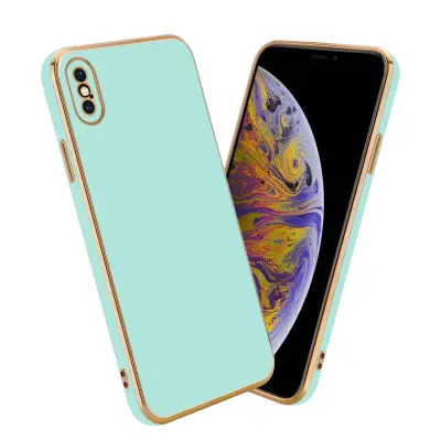CADORABO Ohišje, združljiv z Apple v sijajni metini zeleni barvi - Zlato - zaščitno prevleko iz fleksibilnega silikona TPU in z zaščito pred kamero