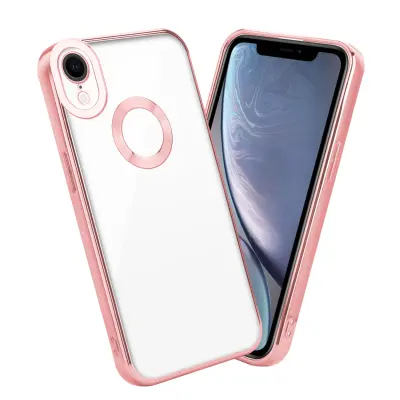 CADORABO Ohišje, združljiv z Apple v prozorni - roza - zaščitni pokrov, narejen iz fleksibilnega silikona TPU s kromiranjem