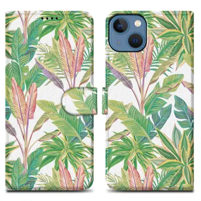 CADORABO Ohišje, združljiv z Apple - Design Green Rainforest št. 8 - Zaščitni pokrov z magnetnim zapiranjem, funkcijo stojala in režo za kartico