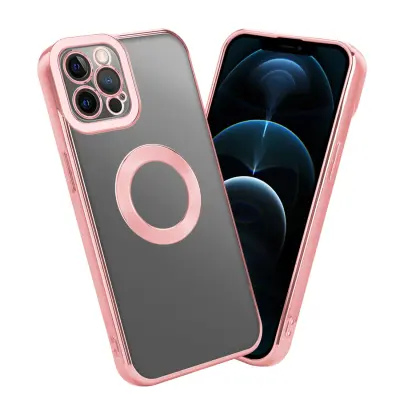 CADORABO Ohišje, združljiv z Apple v prozorni - roza - zaščitni pokrov, narejen iz fleksibilnega silikona TPU s kromiranjem