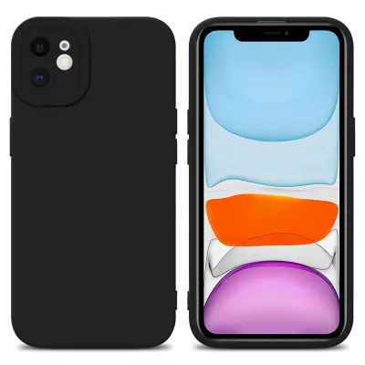CADORABO Ohišje, združljiv z Apple v tekoči črni barvi - zaščitni pokrov iz fleksibilnega silikona TPU