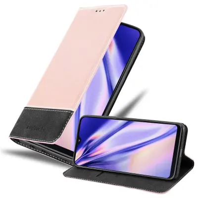 Cadorabo Case, združljiv s Samsungom v rose Gold Black - zaščitni pokrov z magnetnim zapiranjem, stoječo funkcijo in režo za kartico
