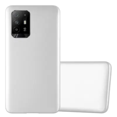 Primer Cadorabo, združljiv z OPPO v kovinskem srebru - zaščitni pokrov iz fleksibilnega silikona TPU
