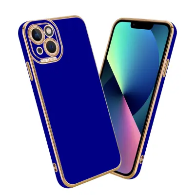 CADORABO Ohišje, združljiv z Apple v sijajnem modrem - Rose Gold - Zaščitni pokrov iz fleksibilnega silikona TPU in z zaščito pred kamero