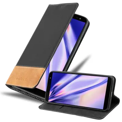 Cadorabo Case, združljiv s Samsungom v črno rjavi barvi - zaščitni pokrov z magnetnim zapiranjem, stoječo funkcijo in režo za kartico