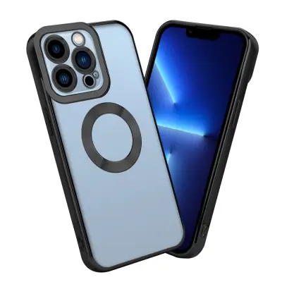 Cadorabo Case, združljiv z Apple v prozorni - črni - zaščitni pokrov, narejen iz fleksibilnega silikona TPU s kromiranjem