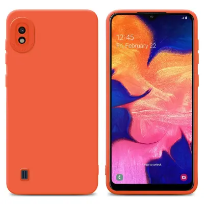 CADORABO Ohišje, združljiv s Samsungom v tekočini Orange - Zaščitni pokrov iz fleksibilnega silikona TPU