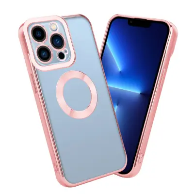 CADORABO Ohišje, združljiv z Apple v prozorni - roza - zaščitni pokrov, narejen iz fleksibilnega silikona TPU s kromiranjem