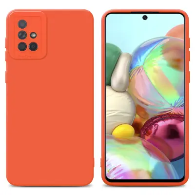 CADORABO Ohišje, združljiv s Samsungom v tekočini Orange - Zaščitni pokrov iz fleksibilnega silikona TPU