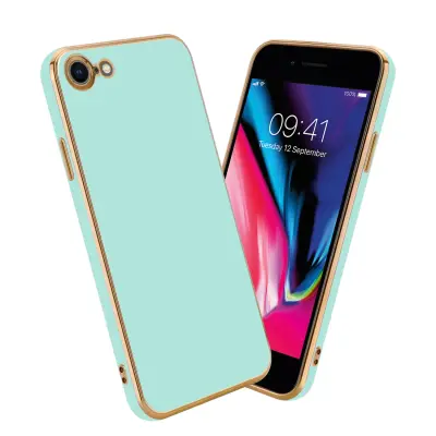CADORABO Ohišje, združljiv z Apple v sijajni metini zeleni barvi - Zlato - zaščitno prevleko iz fleksibilnega silikona TPU in z zaščito pred kamero