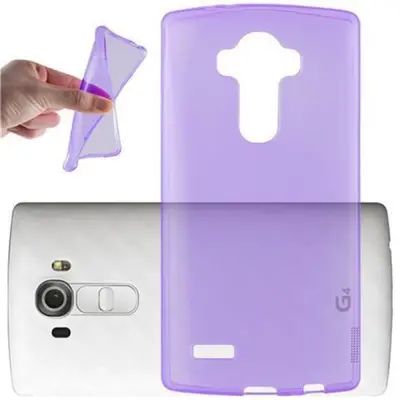 Cadorabo Case, združljiv z LG v prozorni vijolični - zaščitni pokrov, narejen iz fleksibilnega silikona TPU