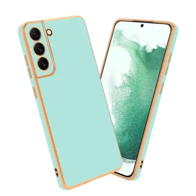 CADORABO Ohišje, združljiv s Samsungom v sijajni metini zeleni barvi - Zlato - zaščitni pokrov iz fleksibilnega silikona TPU in z zaščito pred kamero