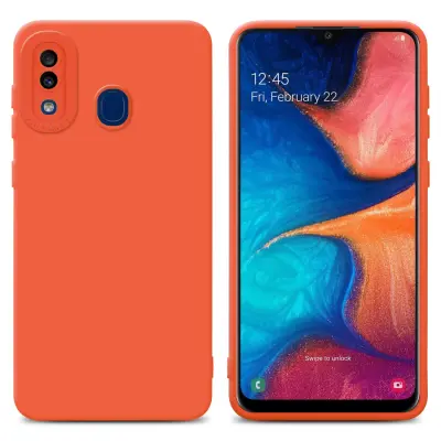 CADORABO Ohišje, združljiv s Samsungom v tekočini Orange - Zaščitni pokrov iz fleksibilnega silikona TPU
