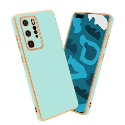 CADORABO Ohišje, združljiv s Huawei v sijajni metini zeleni barvi - Zlato - zaščitni pokrov iz fleksibilnega silikona TPU in z zaščito pred kamero