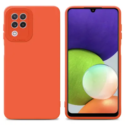 CADORABO Ohišje, združljiv s Samsungom v tekočini Orange - Zaščitni pokrov iz fleksibilnega silikona TPU