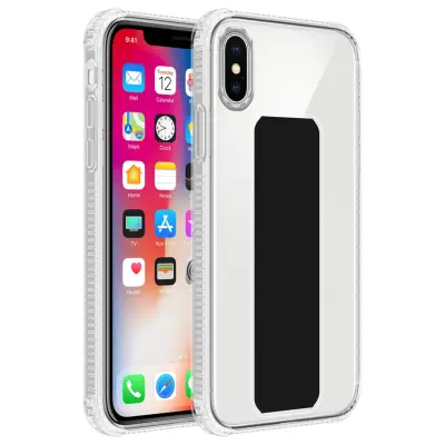 CADORABO Ohišje, združljiv z Apple v črni barvi - zaščitni pokrov, narejen iz fleksibilnega silikona TPU z držalom in stojalo