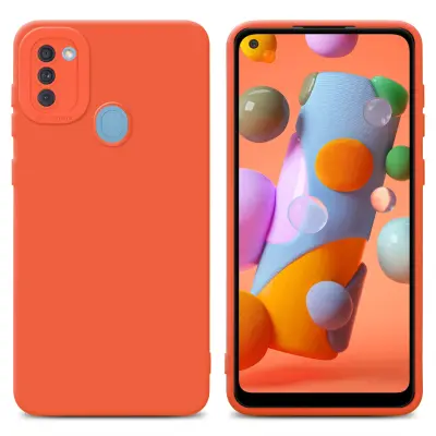CADORABO Ohišje, združljiv s Samsungom v tekočini Orange - Zaščitni pokrov iz fleksibilnega silikona TPU