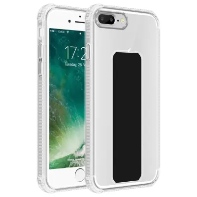 CADORABO Ohišje, združljiv z Apple v črni barvi - zaščitni pokrov, narejen iz fleksibilnega silikona TPU z držalom in stojalo