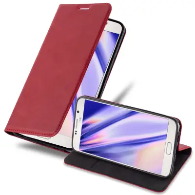 Cadorabo Case, združljiv s Samsungom v Apple Red - Zaščitni pokrov z magnetnim zapiranjem, stoječo funkcijo in režo za kartico