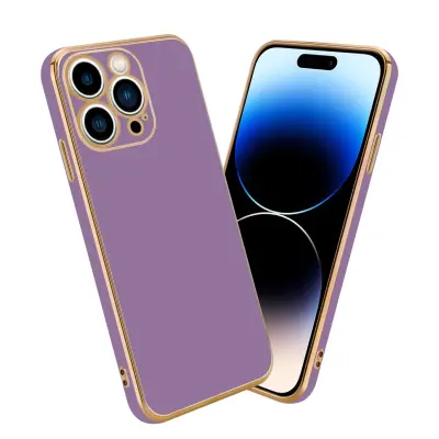 CADORABO Ohišje, združljiv z Apple v sijajnem vijoličnem - zlati - zaščitni pokrov iz fleksibilnega silikona TPU in z zaščito pred kamero