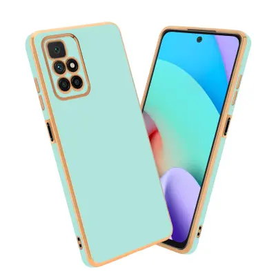 CADORABO Ohišje, združljiv s Xiaomi v sijajni metini zeleni barvi - Zlato - zaščitno prevleko iz fleksibilnega silikona TPU in z zaščito pred kamero