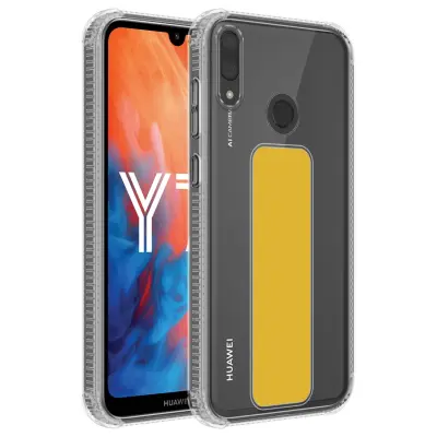 CADORABO Ohišje, združljiv s Huawei v rumeni - zaščitni pokrov, narejen iz fleksibilnega silikona TPU z držalom in funkcijo stojala