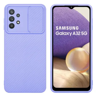 CADORABO Ohišje, združljiv s Samsungom v Bonbon Purple - Zaščitni pokrov, narejen iz fleksibilnega silikona TPU in z zaščito pred kamero