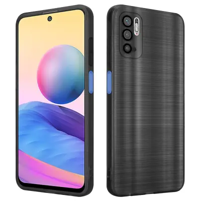 CADORABO Ohišje, združljiv z Xiaomi v krtačenem črnem - zaščitnem pokrovu, narejen iz fleksibilnega silikona TPU v brušenem dizajnu
