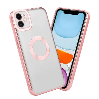 CADORABO Ohišje, združljiv z Apple v prozorni - roza - zaščitni pokrov, narejen iz fleksibilnega silikona TPU s kromiranjem