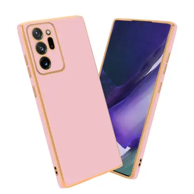 CADORABO Ohišje, združljiv s Samsungom v sijajnem roza - zlati - zaščitni pokrov iz fleksibilnega silikona TPU in z zaščito pred kamero