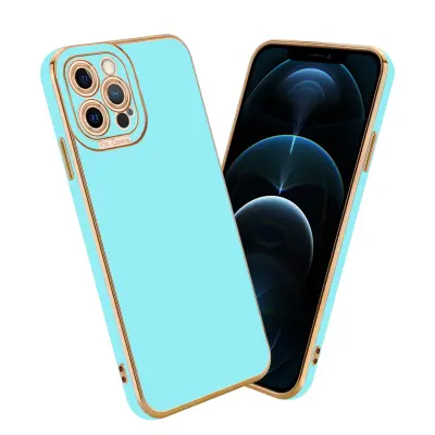 CADORABO Ohišje, združljiv z Apple v sijajni turkizni - Rose Gold - Zaščitni pokrov iz fleksibilnega silikona TPU in z zaščito pred kamero