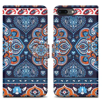 CADORABO Ohišje, združljiv z Apple - Design Blue Mandala št. 1 - Zaščitni pokrov z magnetnim zapiranjem, funkcijo stojala in režo za kartico