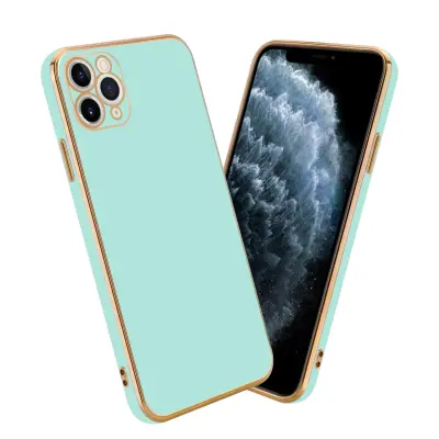 CADORABO Ohišje, združljiv z Apple v sijajni metini zeleni barvi - Zlato - zaščitno prevleko iz fleksibilnega silikona TPU in z zaščito pred kamero
