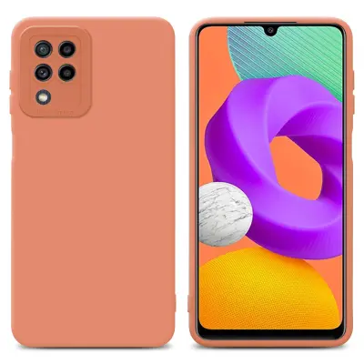 CADORABO Ohišje, združljiv s Samsungom v tekočini svetlo oranžni pokrov - zaščitni pokrov iz fleksibilnega silikona TPU