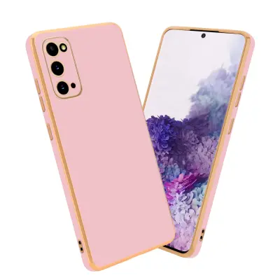 CADORABO Ohišje, združljiv s Samsungom v sijajnem roza - zlati - zaščitni pokrov iz fleksibilnega silikona TPU in z zaščito pred kamero