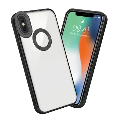 Cadorabo Case, združljiv z Apple v prozorni - črni - zaščitni pokrov, narejen iz fleksibilnega silikona TPU s kromiranjem
