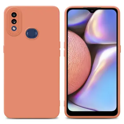 CADORABO Ohišje, združljiv s Samsungom v tekočini svetlo oranžni pokrov - zaščitni pokrov iz fleksibilnega silikona TPU