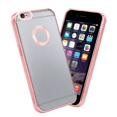 CADORABO Ohišje, združljiv z Apple v prozorni - roza - zaščitni pokrov, narejen iz fleksibilnega silikona TPU s kromiranjem