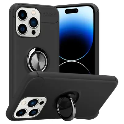 Cadorabo Case, združljiv z Apple v črni barvi - sivi - zaščitni pokrov s fokusnim obročem iz silikona TPU