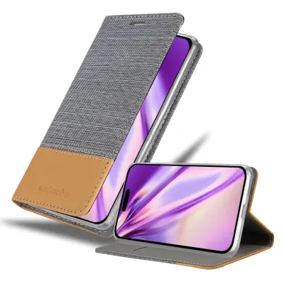 CADORABO Ohišje, združljiv z Apple v svetlo sivo rjavi barvi - zaščitni pokrov z magnetnim zapiranjem, stoječo funkcijo in režo za kartico
