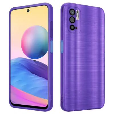 CADORABO Ohišje, združljiv z Xiaomi v brušenem vijoličnem - zaščitnem pokrovu, narejen iz fleksibilnega silikona TPU v brušenem dizajnu