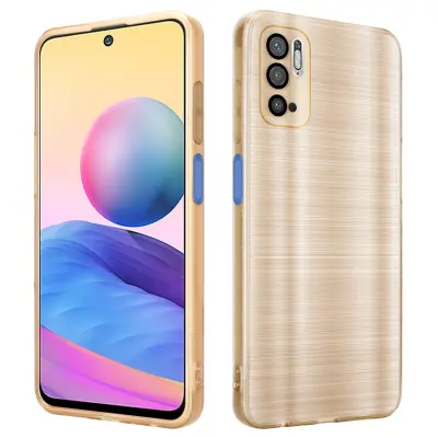 CADORABO Ohišje, združljiv z Xiaomi v krtačenem zlatu - zaščitni pokrov, narejen iz fleksibilnega silikona TPU v brušenem dizajnu