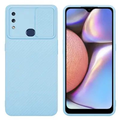 CADORABO Ohišje, združljiv s Samsungom v Bonbon Light Blue - Zaščitni pokrov iz fleksibilnega silikona TPU in z zaščito pred kamero