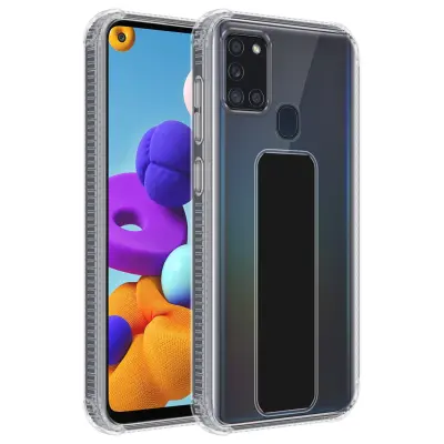 Cadorabo Case, združljiv s Samsungom v črnem - zaščitnem pokrovu, narejen iz fleksibilnega silikona TPU z držalom in funkcijo stojala