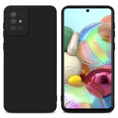 CADORABO Ohišje, združljiv s Samsungom v Fluid Black - Zaščitni pokrov, narejen iz fleksibilnega silikona TPU