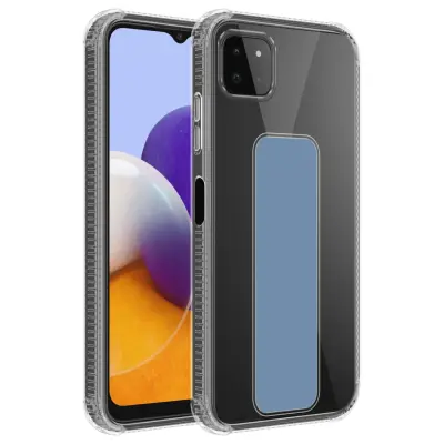 CADORABO Ohišje, združljiv s Samsungom v svetlo modri barvi - zaščitni pokrov, narejen iz fleksibilnega silikona TPU z držalo in funkcijo stojala