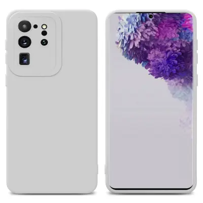 CADORABO Ohišje, združljiv s Samsungom v tekoči beli barvi - zaščitni pokrov iz fleksibilnega silikona TPU