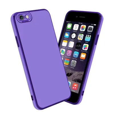 CADORABO Ohišje, združljiv z Apple v sijajnem vijoličnem - Rose Gold - Zaščitni pokrov iz fleksibilnega silikona TPU in z zaščito pred kamero